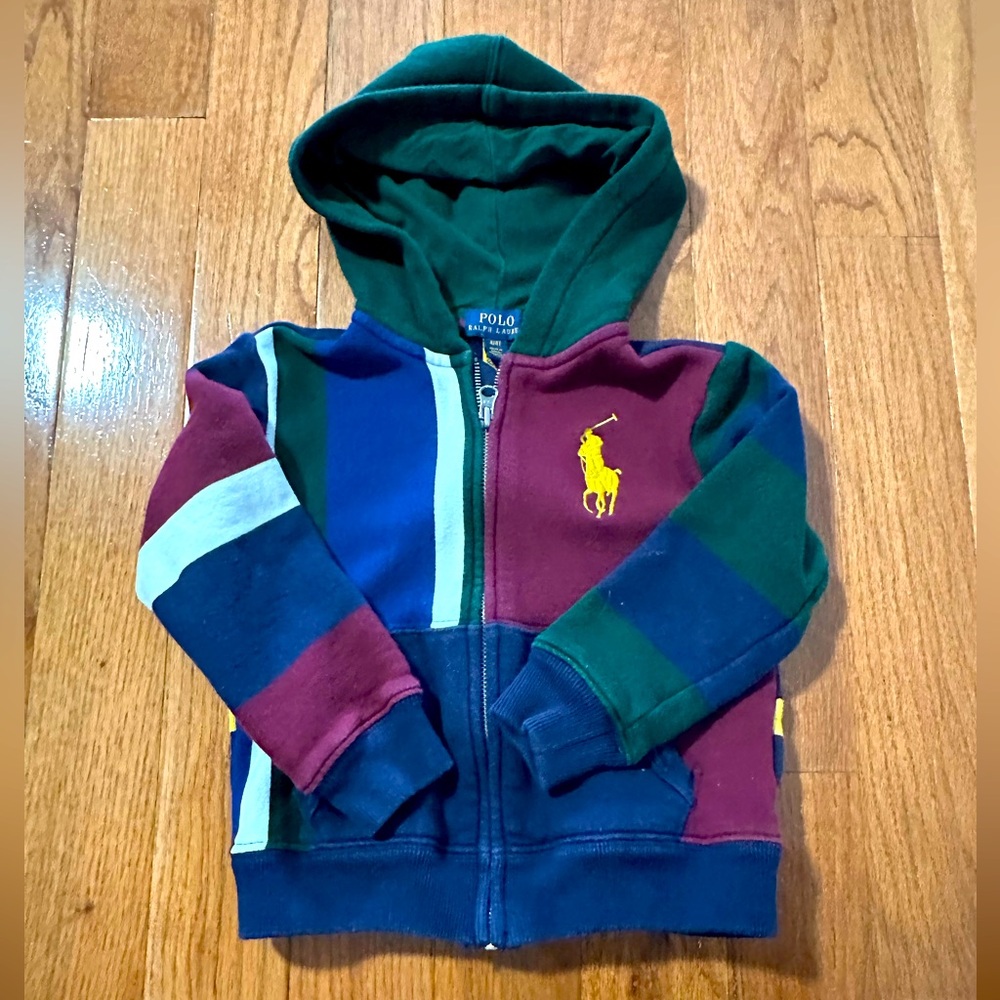 Boys polo full zip hoodie size 4T